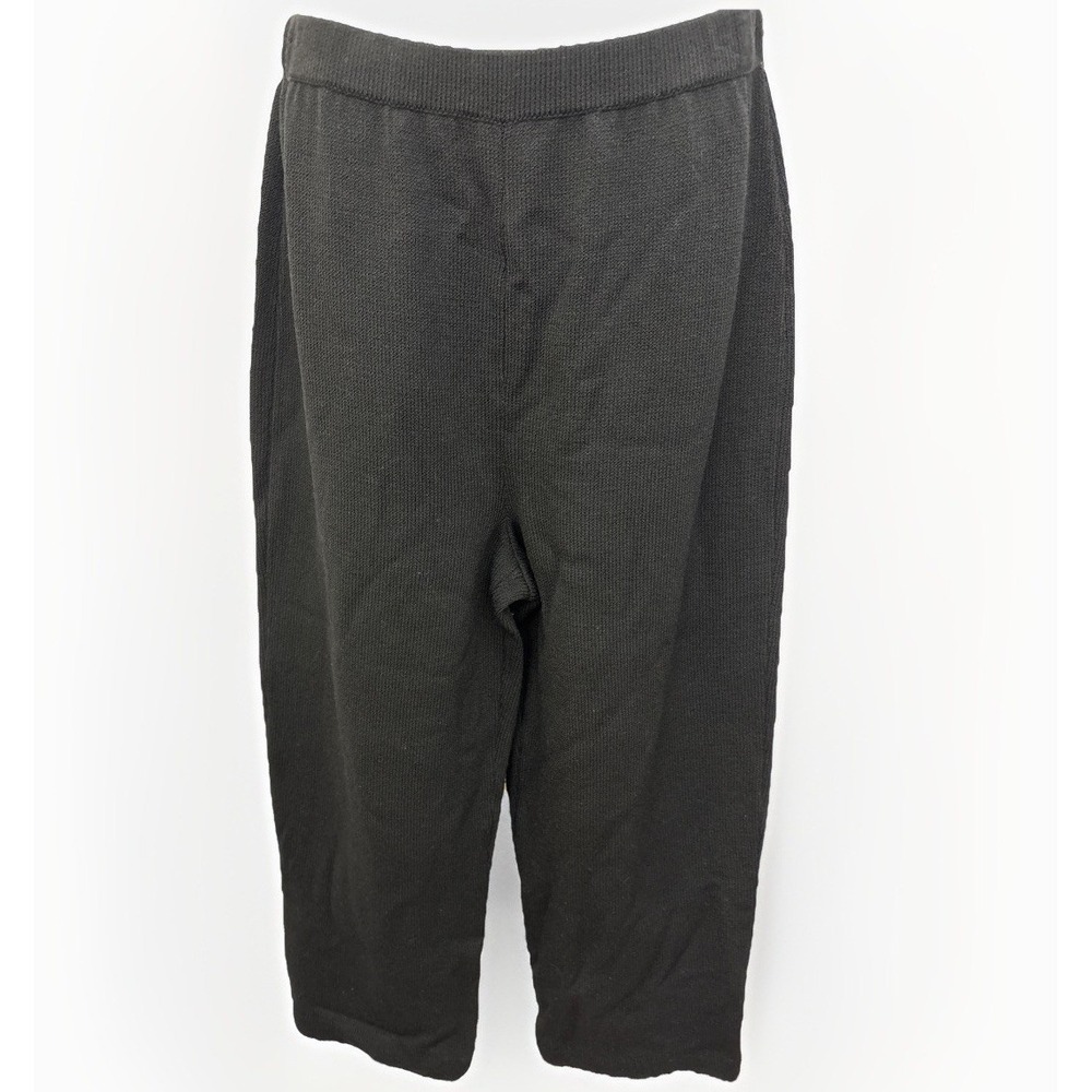 St. John Collection by‎ Marie Grey Size 10 Black Knit Cropped Pants Trousers USA
